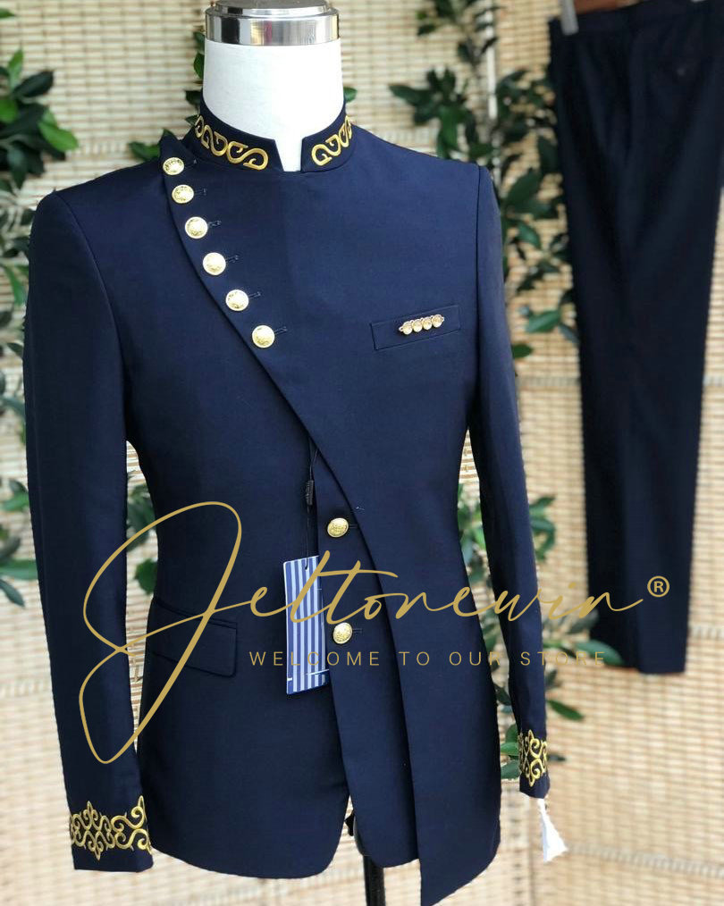 Men Formal Wear Blue - طقم بدلة رجالي باللون الأزرق الداكن