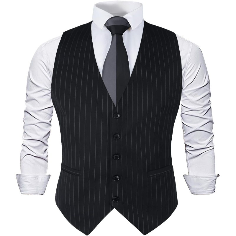 Men'S Formal Wear Waistcoat - صدرية بدلة رجالية رسمية مخططة للمناسبات