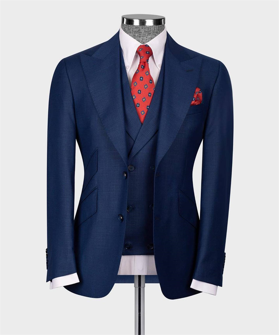 Men Formal Wear Blue - أنيقة الأزرق الداكن الكلاسيكية الزفاف سهرة