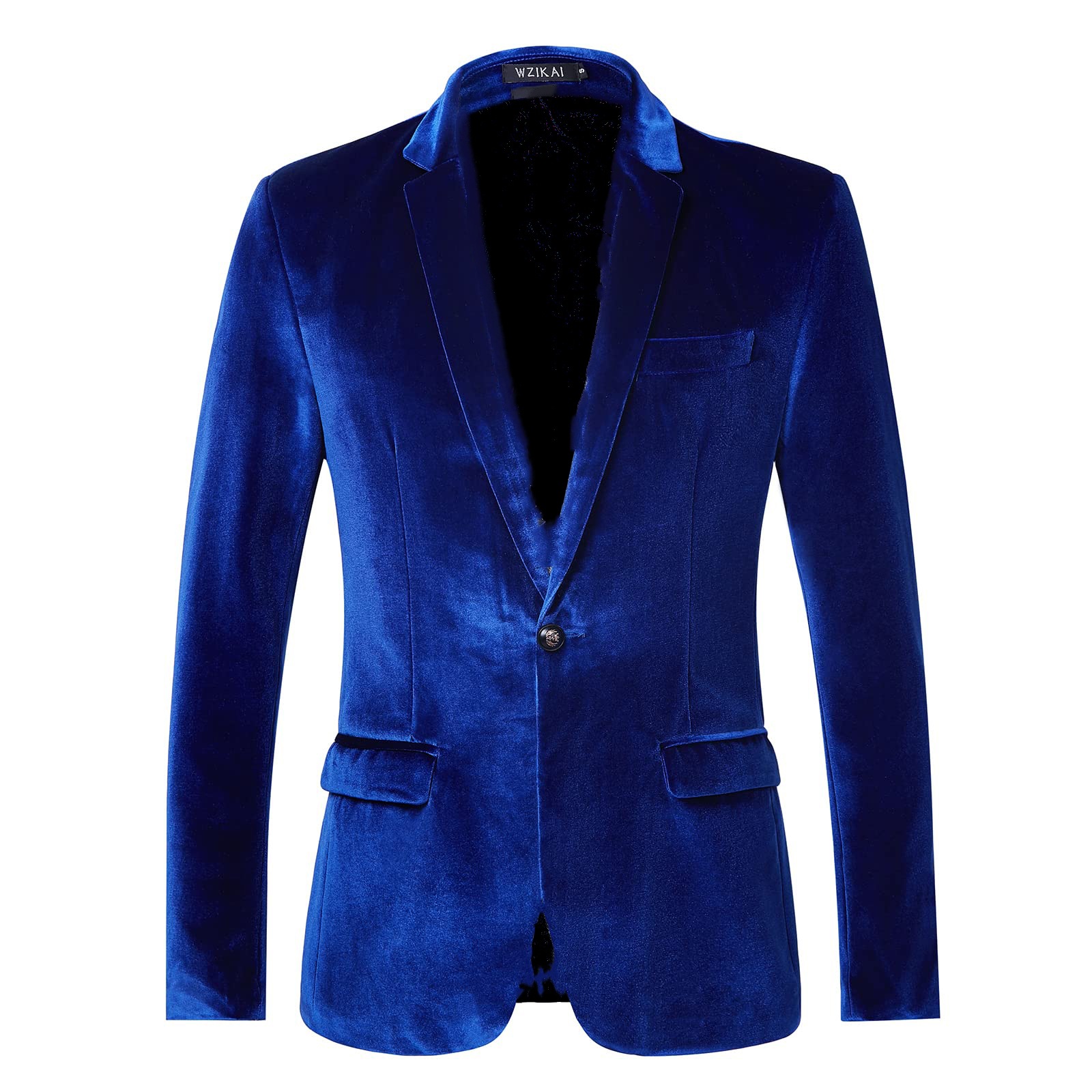 Men Formal Wear Blue - سترة رجالية مخملية ضيقة للشباب للمناسبات
