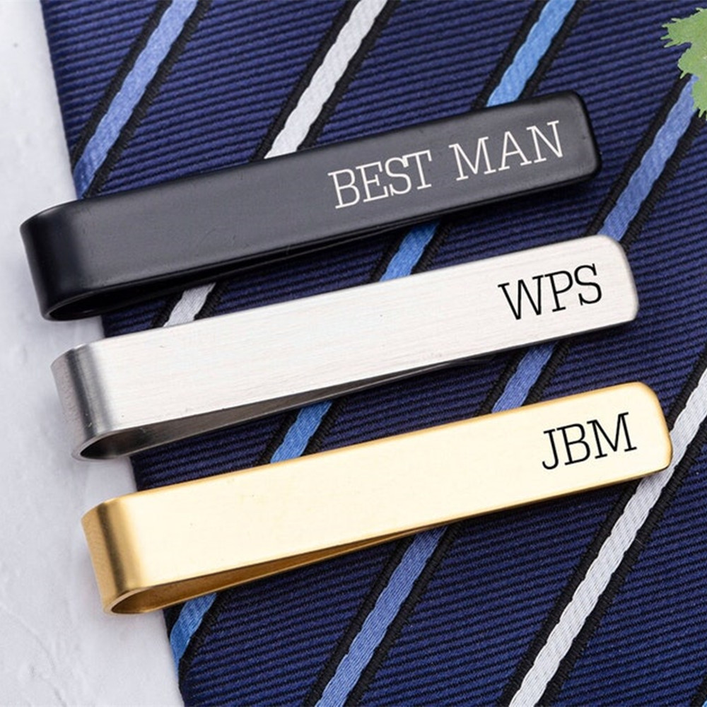 Tie Bar Clip - شخصية اسم التعادل كليب الرجال الفولاذ