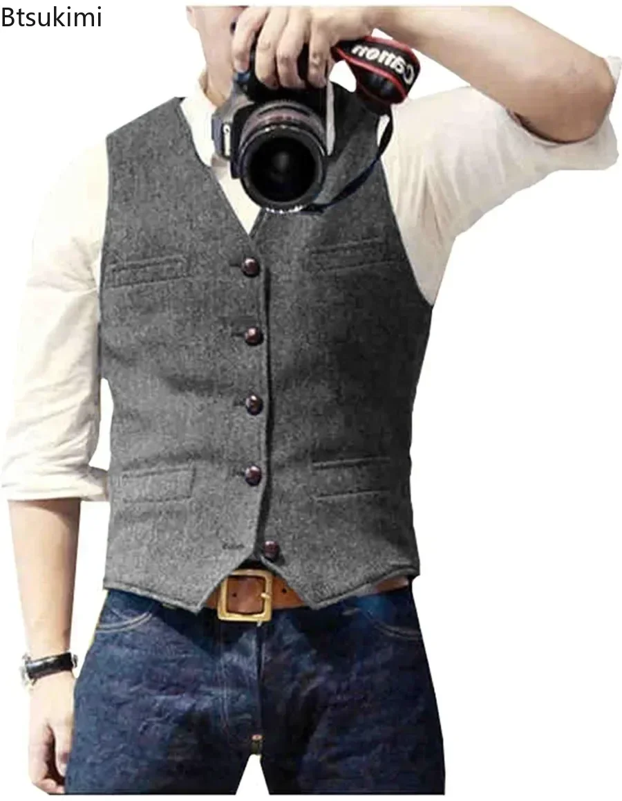 Men'S Formal Wear Waistcoat - صدرية رجالية كلاسيكية بتصميم عتيق وياقة