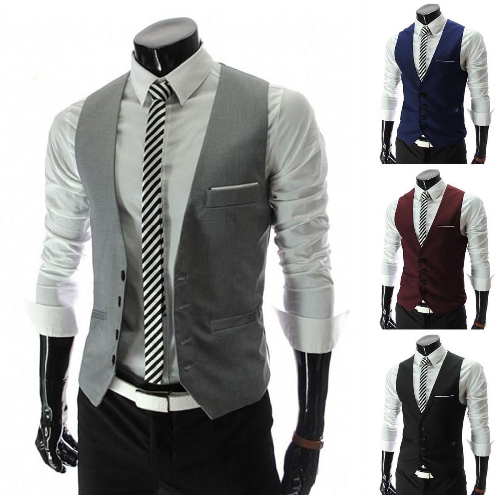 Formal Vest Waistcoat - الرجال سترة واحدة الصدر دعوى سترة