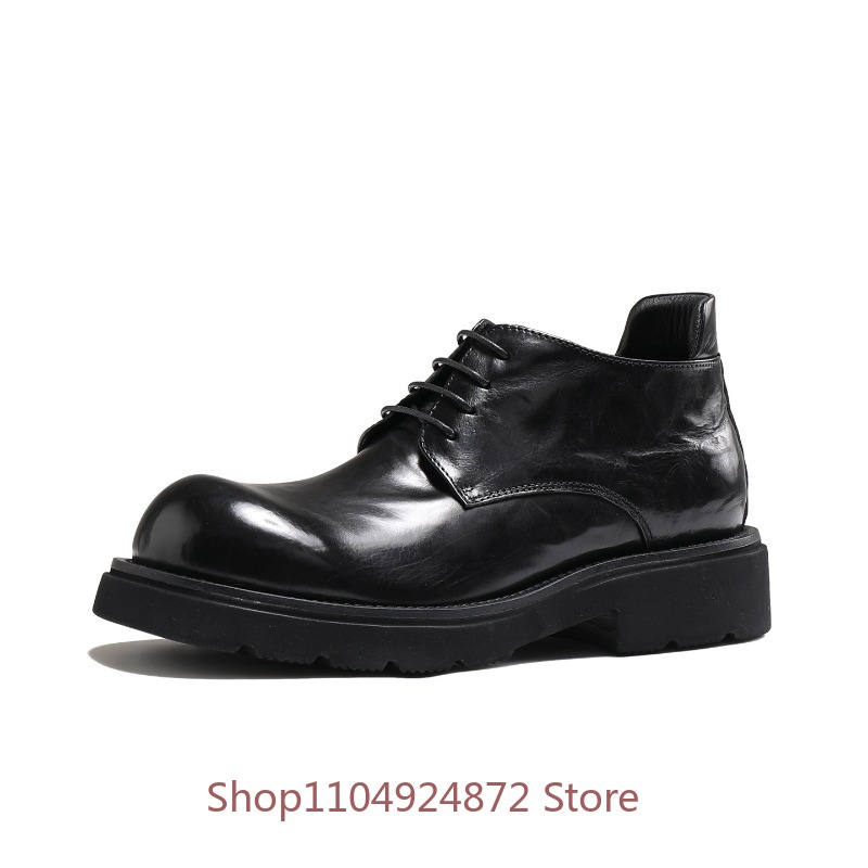 Men'S Formal Style - أحذية ديربي فاخرة للرجال بمقدمة مستديرة