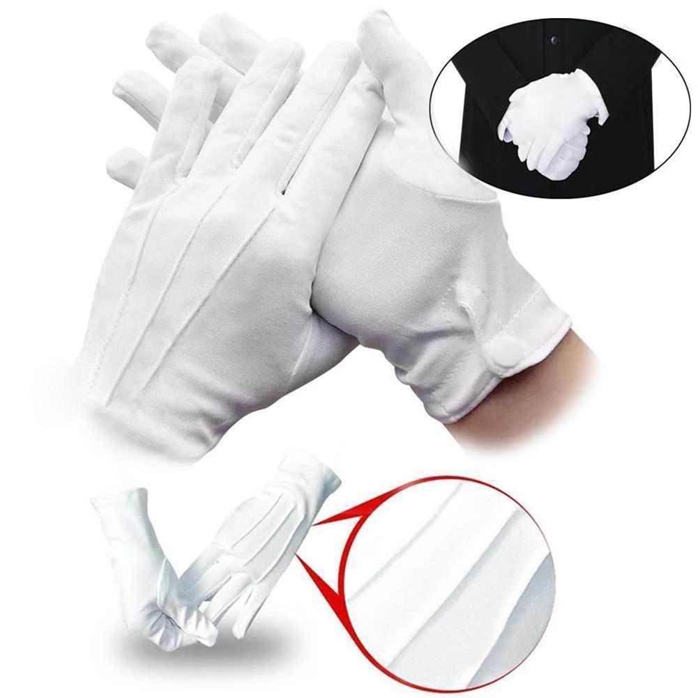 Formal Wear Gloves Men - 1 زوج قفازات قطنية بيضاء الكبار