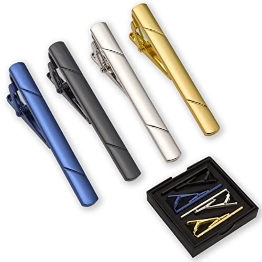 Tie Bar Clip - 4 قطع مشابك ربطة عنق للرجال