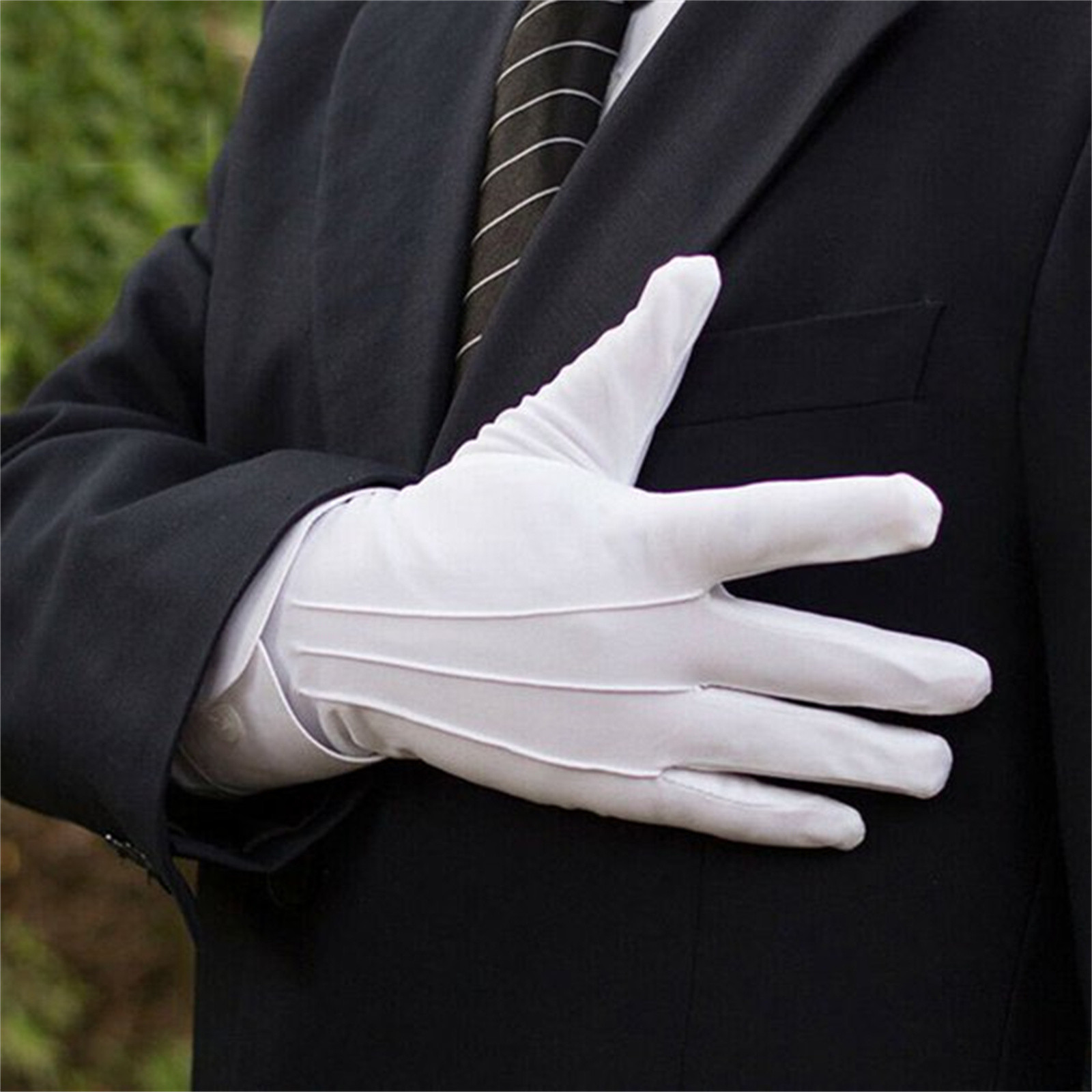 Formal Wear Gloves Men - قفازات قطنية بيضاء للرجال زي سهرة