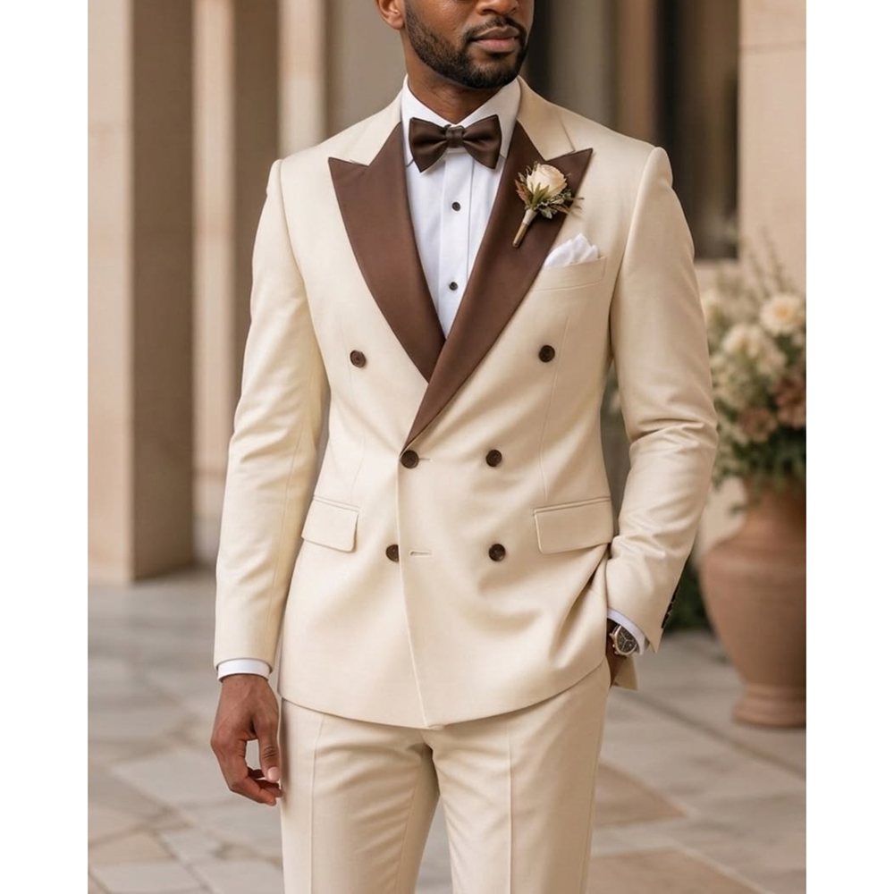 Men Formal Wear Fashion - بدلة توكسيدو رجالية مزدوجة الصدر بتصميم