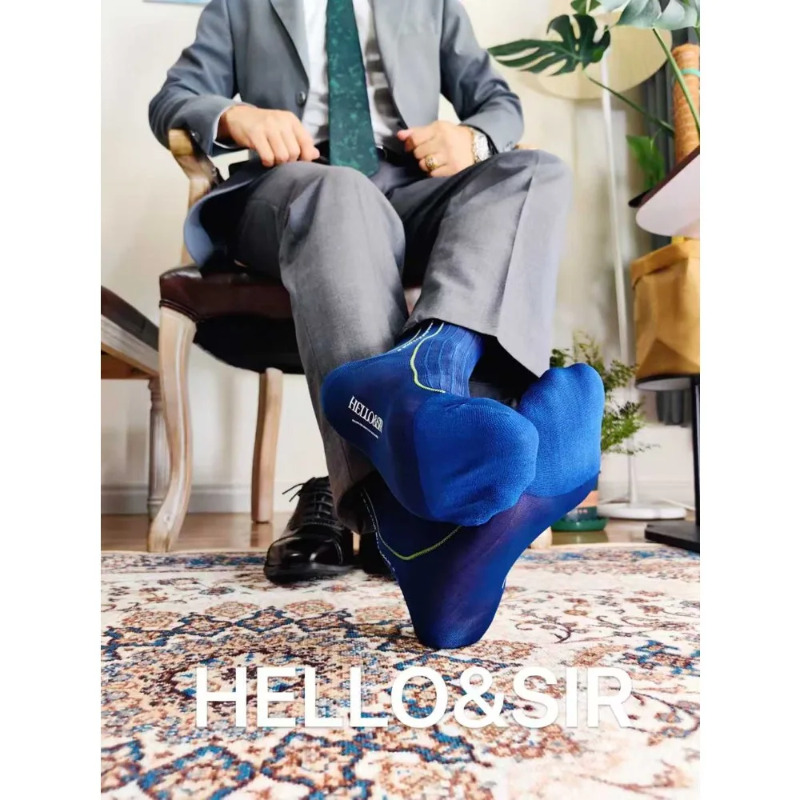 جوارب رجالية كلاسيكية من الناي - مراجعة Men Formal Wear Blue وسعره