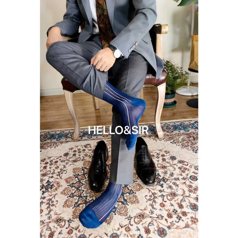جوارب رجالية كلاسيكية من الناي - مراجعة Men Formal Wear Blue وسعره