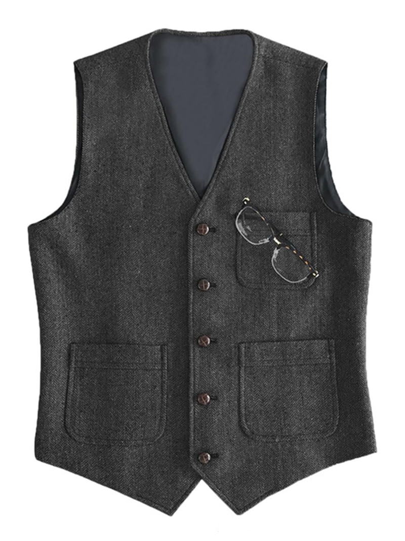 بدلة رجالية رسمية بياقة على شك - مراجعة Formal Vest Waistcoat وسعره