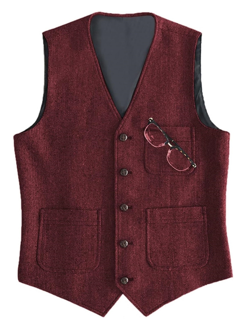 بدلة رجالية رسمية بياقة على شك - مراجعة Formal Vest Waistcoat وسعره