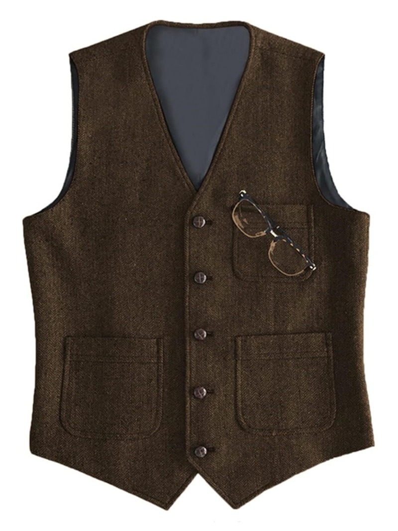 بدلة رجالية رسمية بياقة على شك - مراجعة Formal Vest Waistcoat وسعره