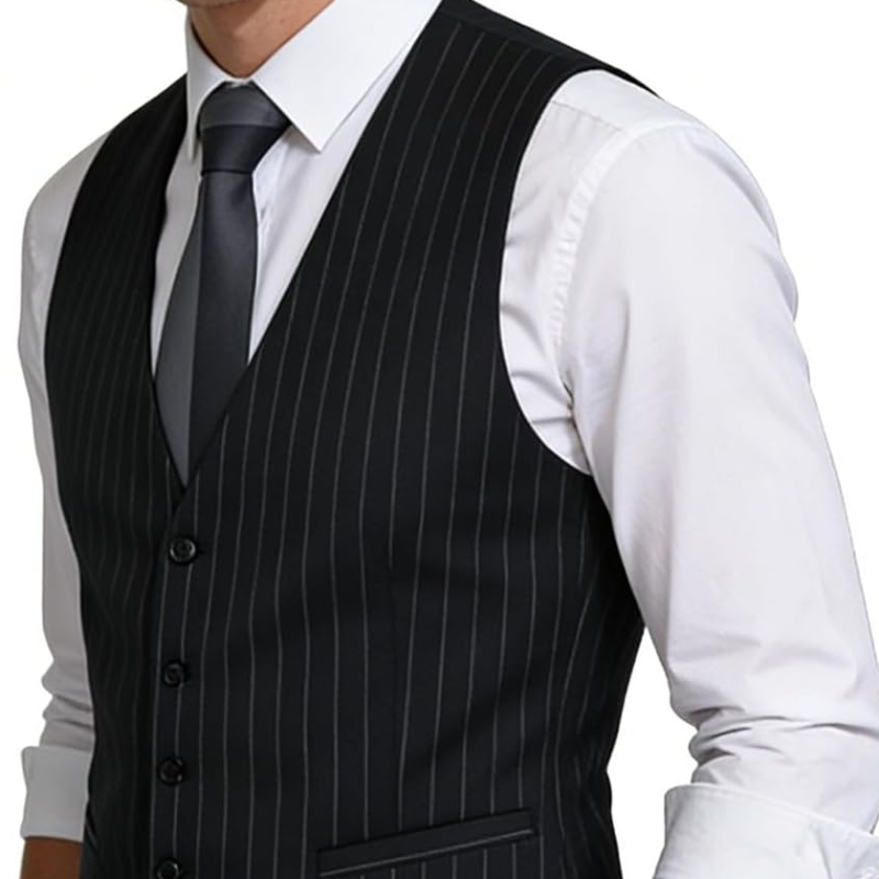 صدرية بدلة رجالية رسمية مخططة  - مراجعة Men'S Formal Wear Waistcoat وسعره