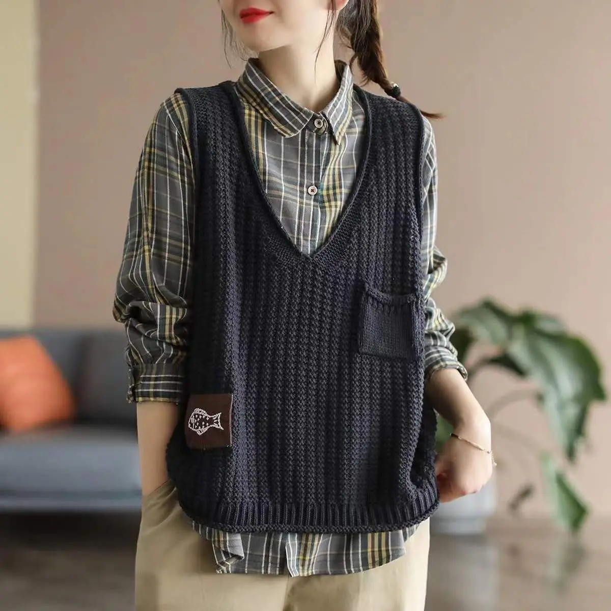 عرض خاص: سترة نسائية محبوكة قص - مراجعة Formal Vest Waistcoat وسعره