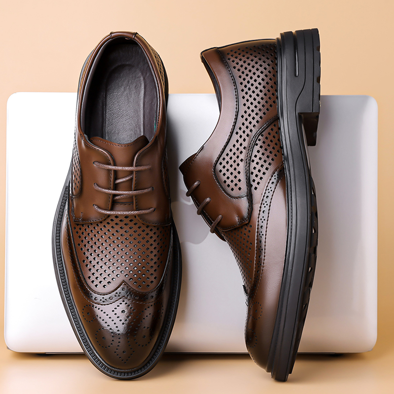 أحذية جلدية صيفية جديدة للرجال - مراجعة Formal Men Office Wear Sandals وسعره