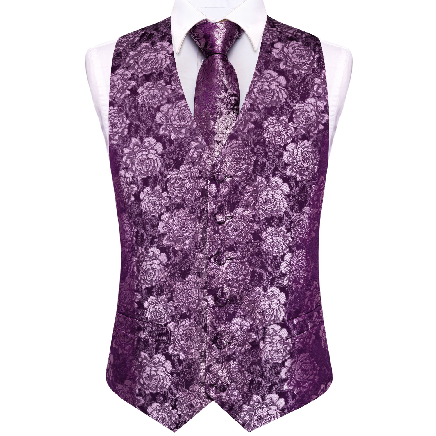 طقم صدرية رجالي بنفسجي بنقشة و - مراجعة Formal Vest Waistcoat وسعره