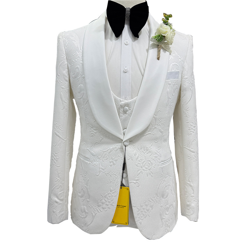 بدلة زفاف رجالية بيضاء من 3 قط - مراجعة Men Formal Wear Vest وسعره