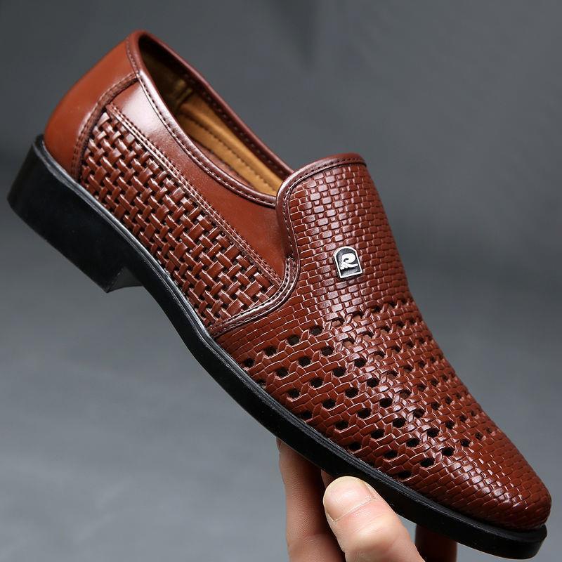 صيف جديد الأحذية الجلدية الرجا - مراجعة Formal Men Office Wear Sandals وسعره