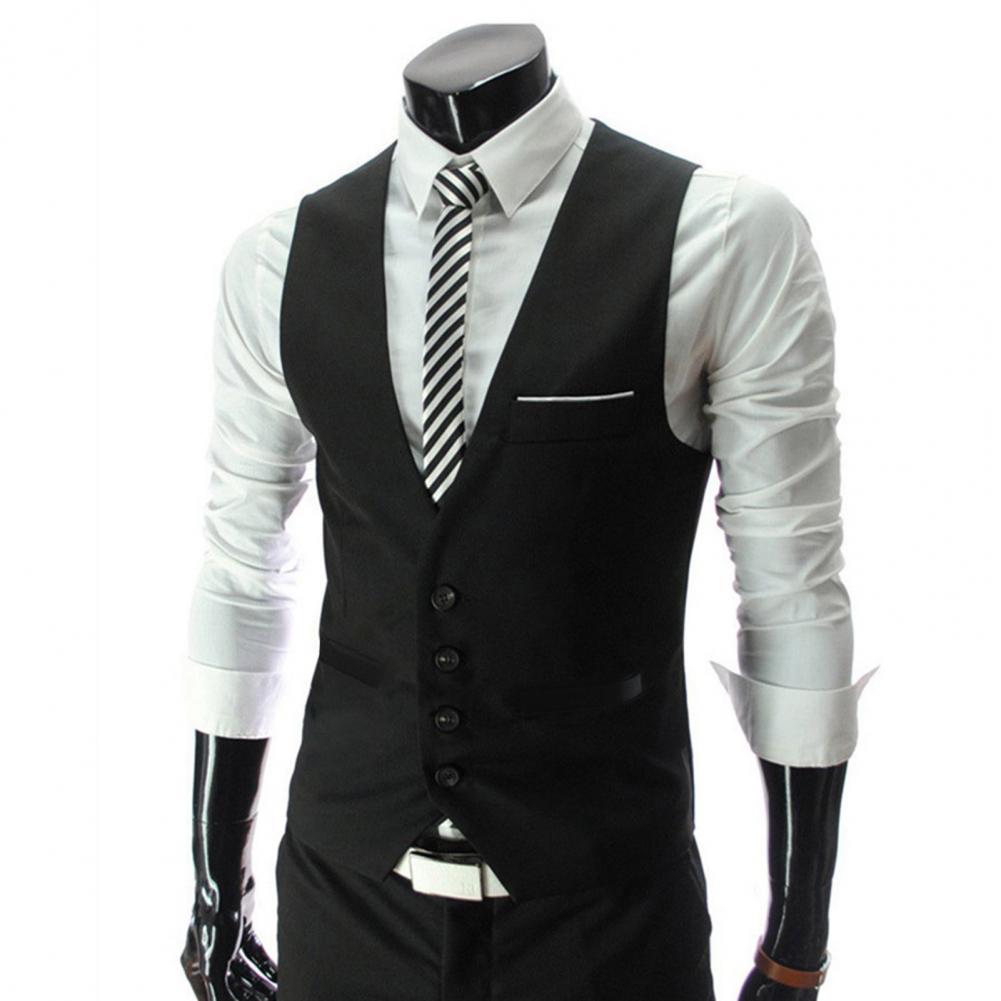 الرجال سترة واحدة الصدر دعوى س - مراجعة Formal Vest Waistcoat وسعره