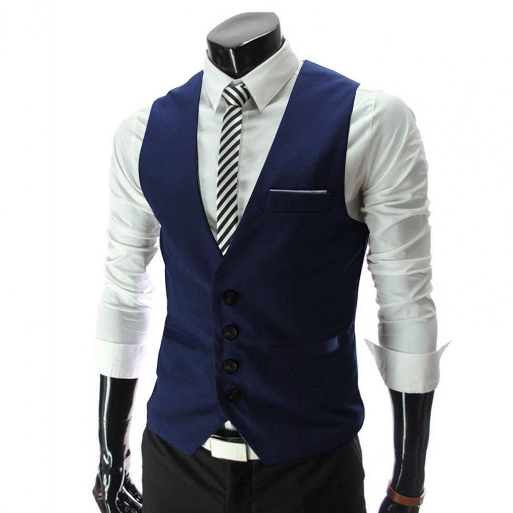 الرجال سترة واحدة الصدر دعوى س - مراجعة Formal Vest Waistcoat وسعره