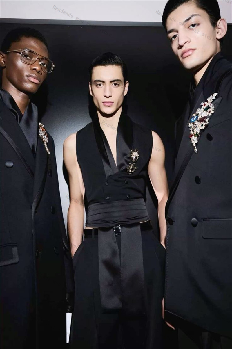 أسود الرجال الدعاوى 2 قطعة ستر - مراجعة Men'S Formal Wear Waistcoat وسعره