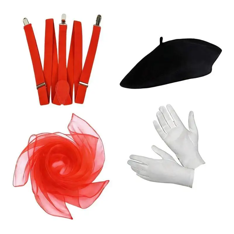 4 قطع طقم زي المهرج للرجال وال - مراجعة Formal Wear Gloves Men وسعره