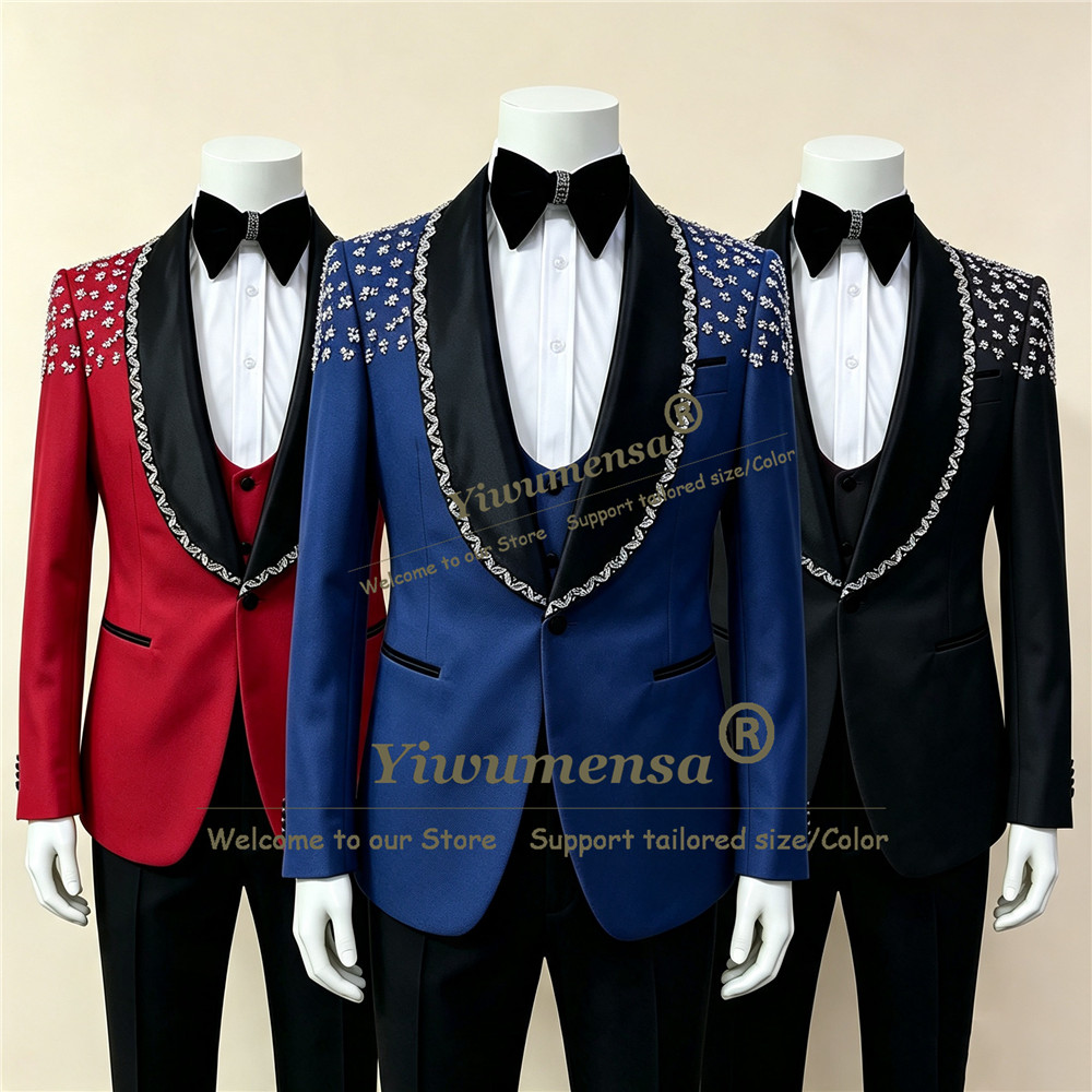 بدلة رجالية فاخرة مزينة بالخرز - مراجعة Men Formal Wear Vest وسعره