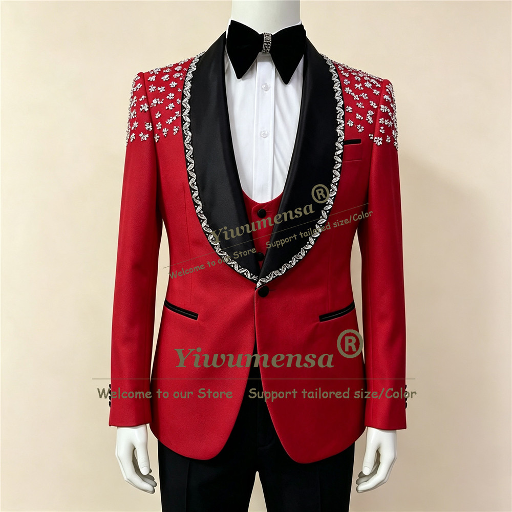بدلة رجالية فاخرة مزينة بالخرز - مراجعة Men Formal Wear Vest وسعره