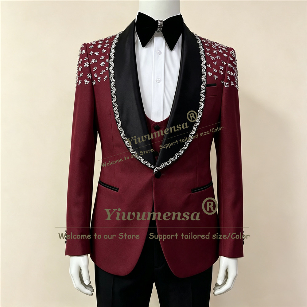 بدلة رجالية فاخرة مزينة بالخرز - مراجعة Men Formal Wear Vest وسعره