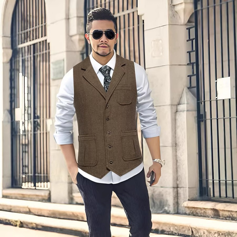 صدرية بدلة رجالية من التويد بن - مراجعة Men'S Formal Wear Waistcoat وسعره