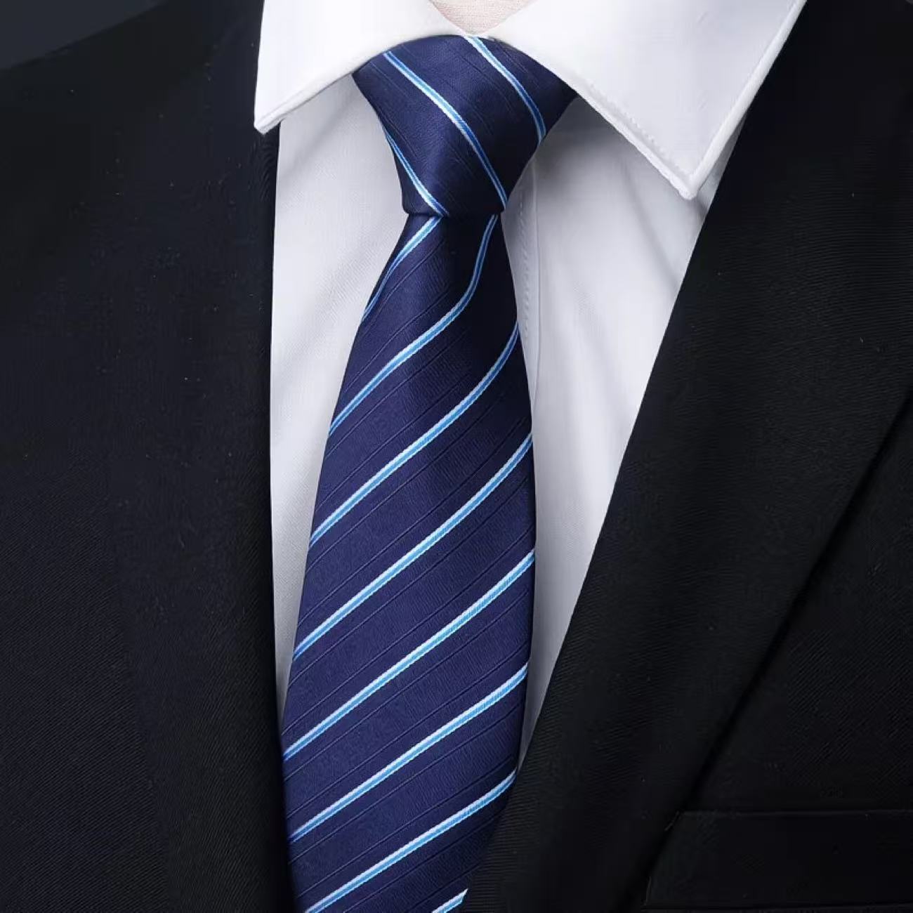 6 قطع ربطات عنق رجالية بعرض 8  - مراجعة Men Formal Wear Blue وسعره