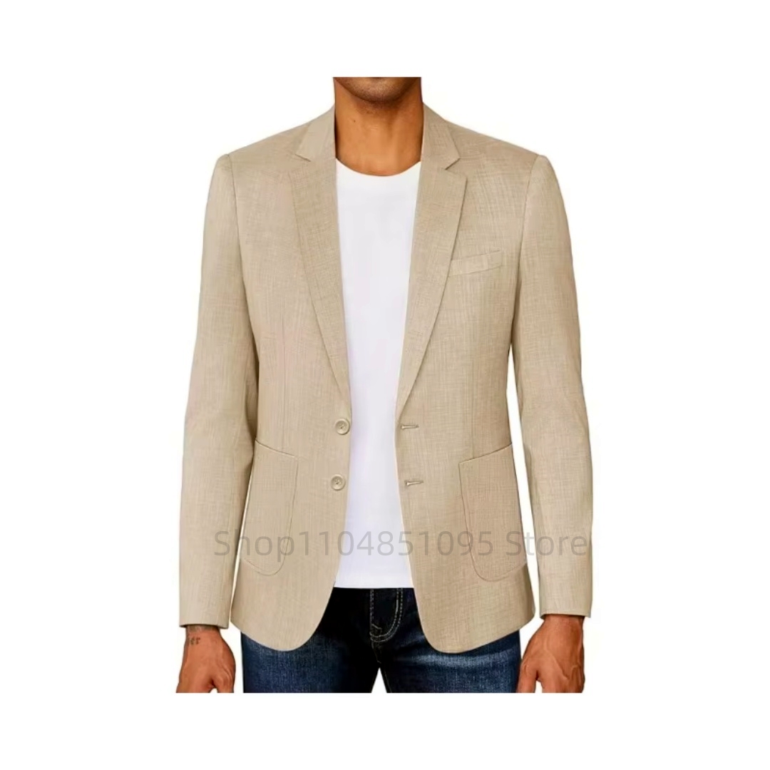 بليزر رجالي بقصة ضيقة من الكتا - مراجعة Men Formal Wear Blue وسعره