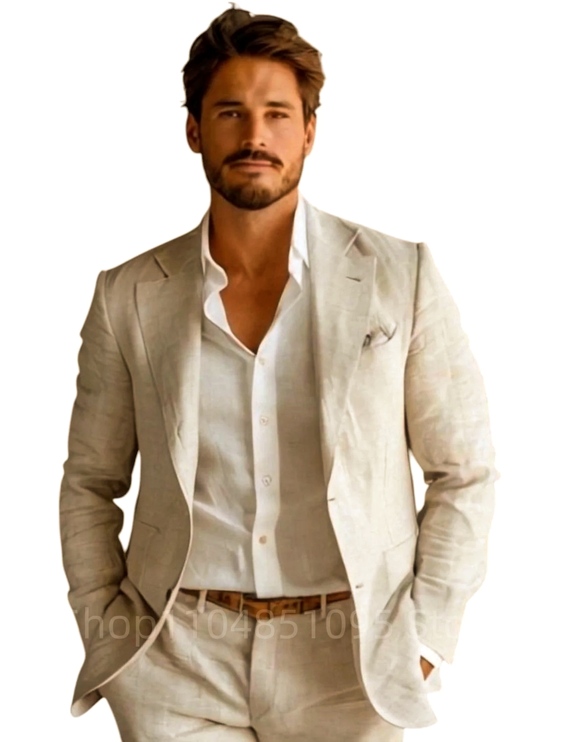 بليزر رجالي أزرق ضيق من الكتان - مراجعة Men Formal Wear Blue وسعره