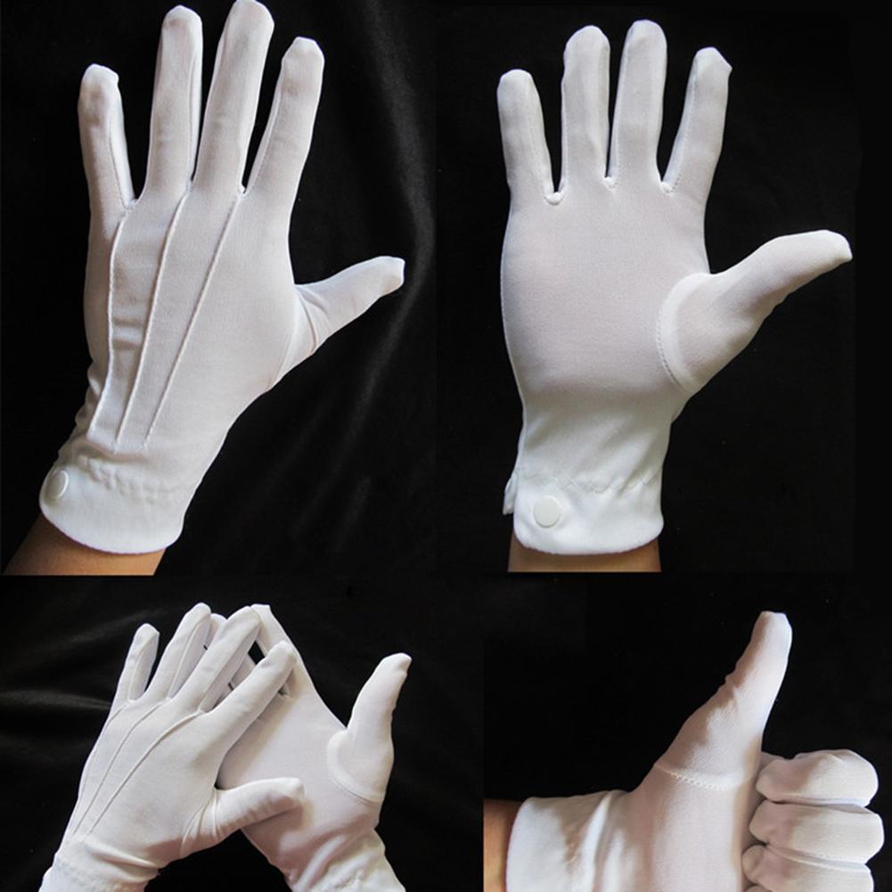 1 زوج قفازات قطنية بيضاء الكبا - مراجعة Formal Wear Gloves Men وسعره