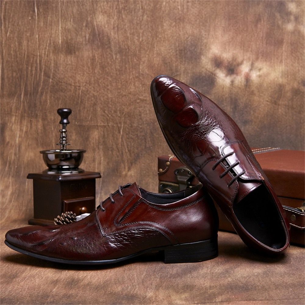 جلد البقر تنقش نمط التمساح الن - مراجعة Men'S Formal Style وسعره