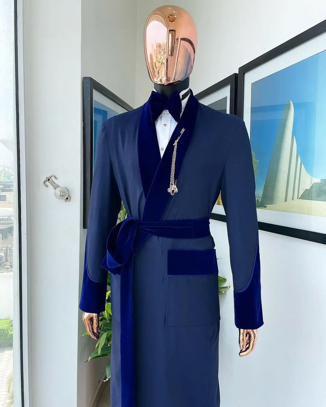 بدلة رجالية زرقاء ملكية مصممة  - مراجعة Men Formal Wear Blue وسعره